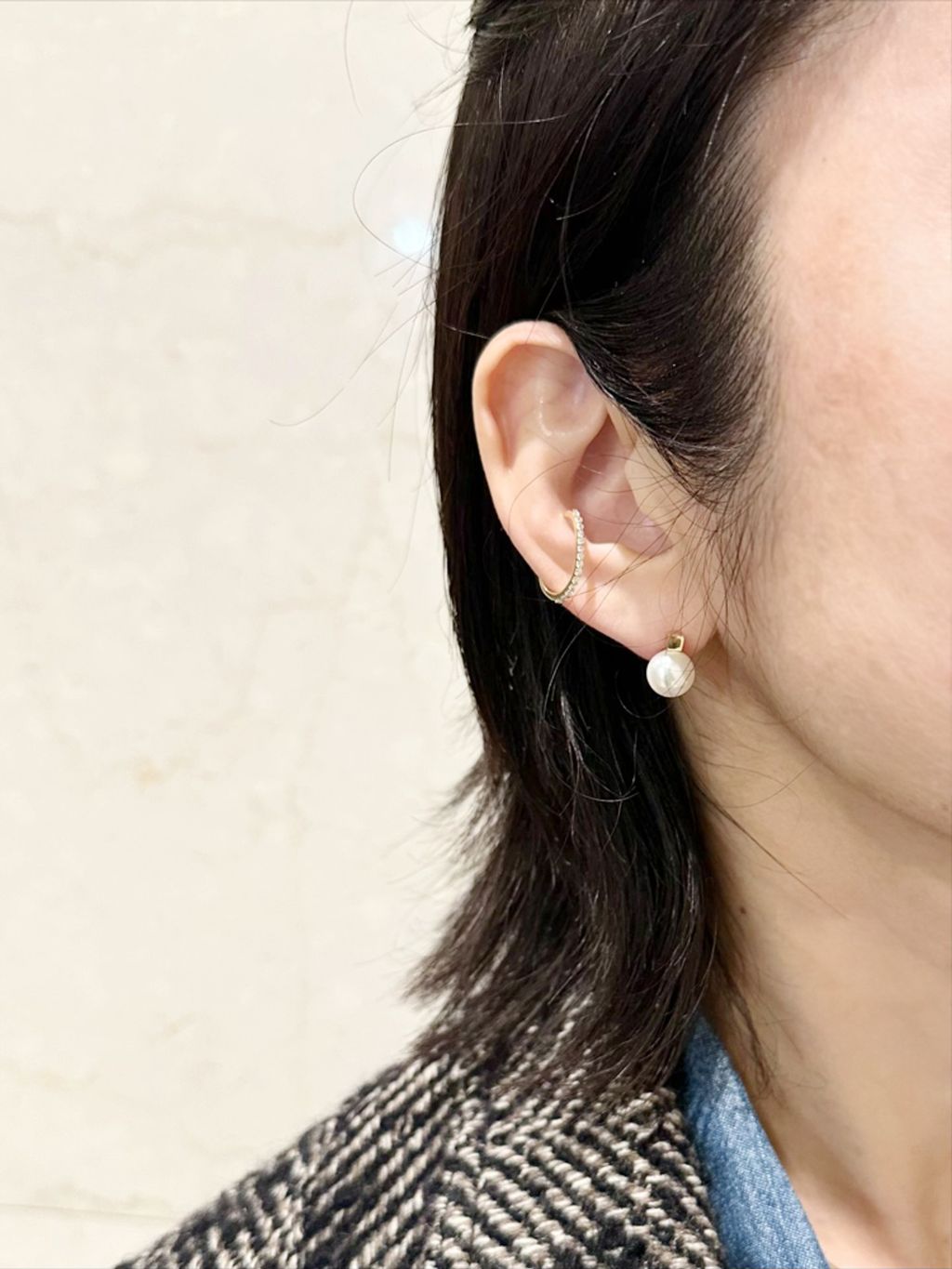 ポテトパールキューブピアス K10（両耳）のコーディネートスナップ