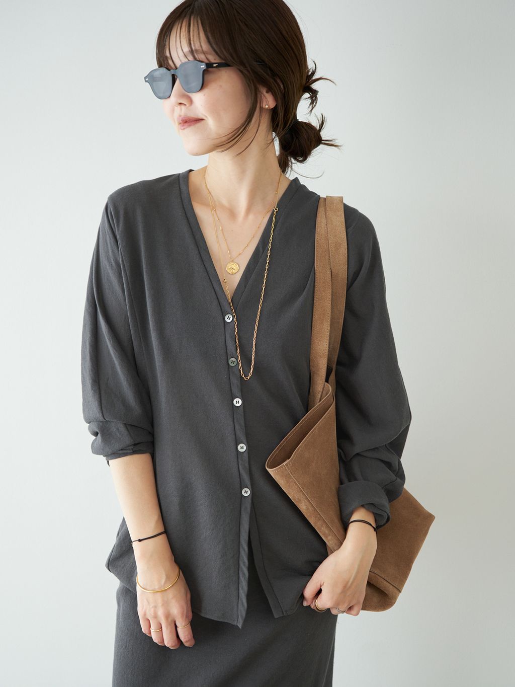 Sheer urake カーディガンのコーディネートスナップ（yoshie）｜Plage