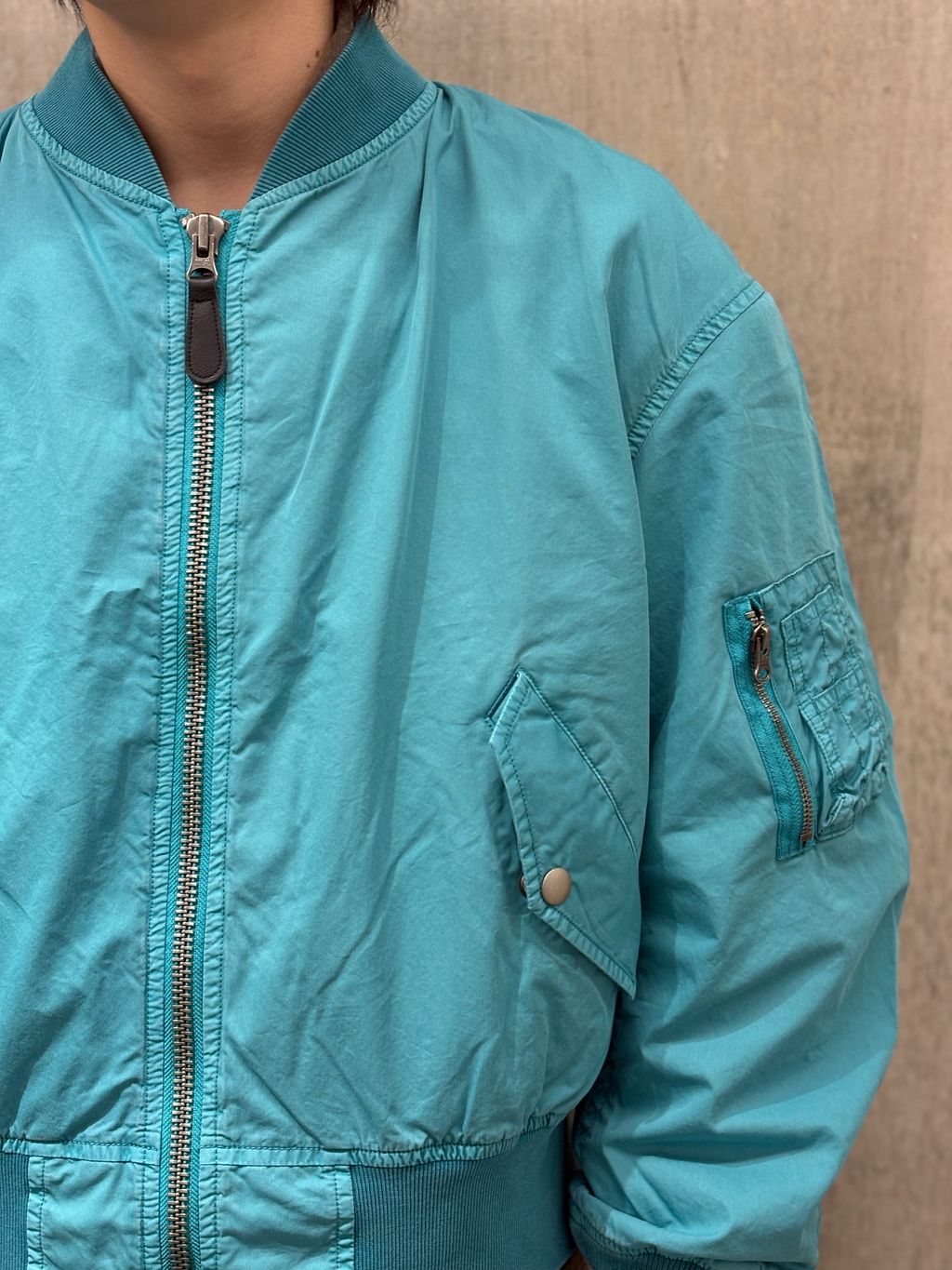 【アオアラシ】JOURNAL STANDARD デニムボンバージャケット オーバー フィット ライト ボンバー ガーメントダイ ブルゾンの