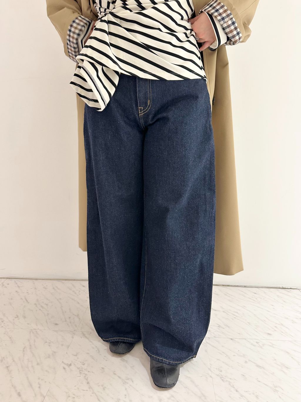 金子綾さん着用】【別注】Aquascutum×LESSAGE ステンカラーコートの