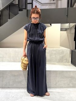 追加2》キュプラギャザーネックオールインワンのコーディネート