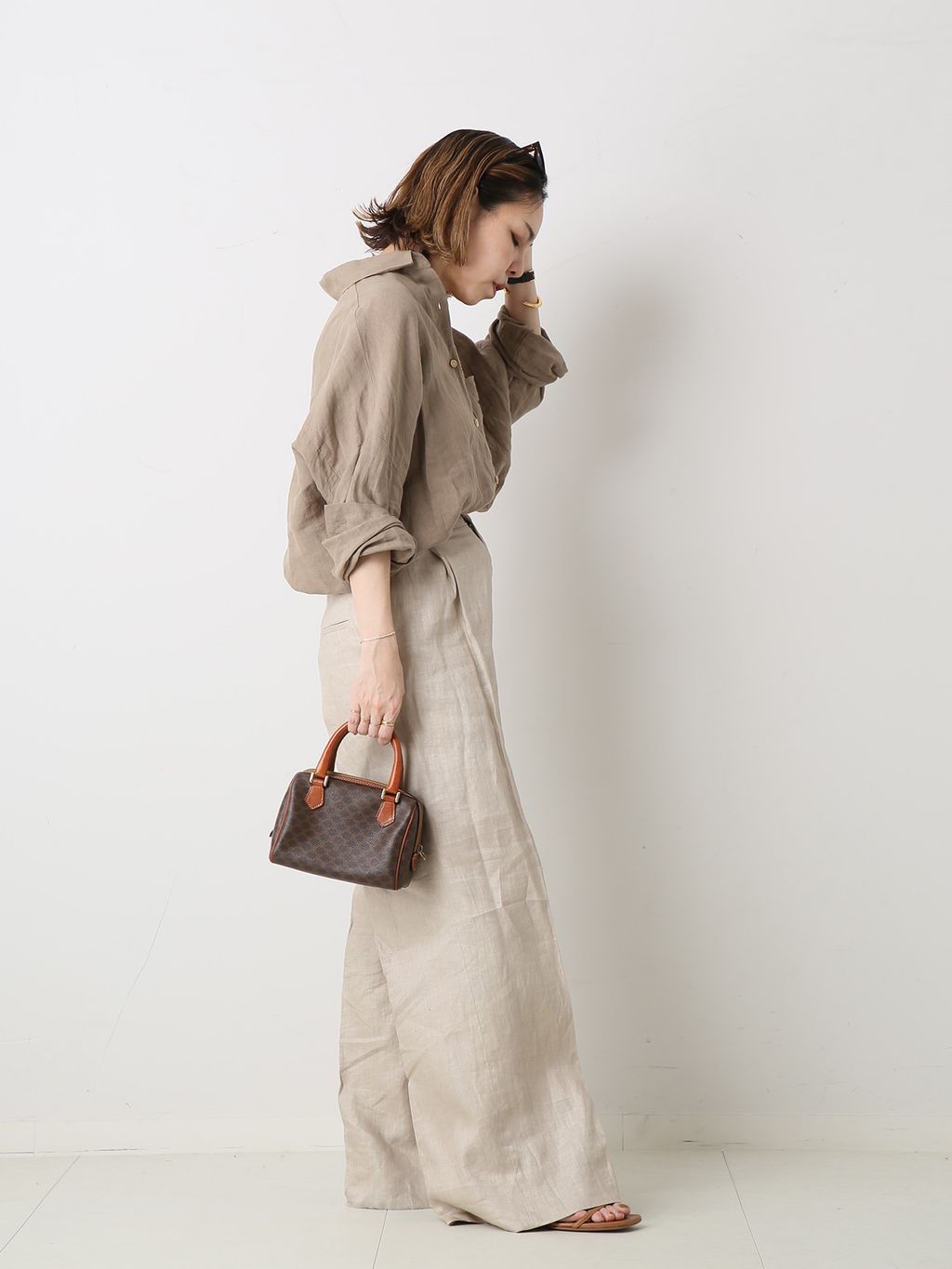 VINTAGE CELINE/セリーヌ】ミニボストンバッグ macadamの