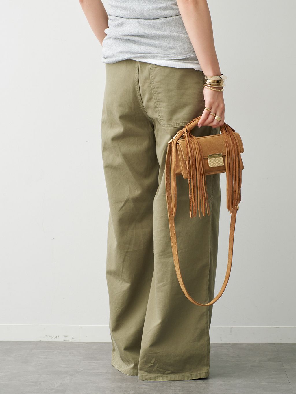 JOHNBULL/ジョンブル】WORK PANTS KHAKIのコーディネートスナップ（MIO