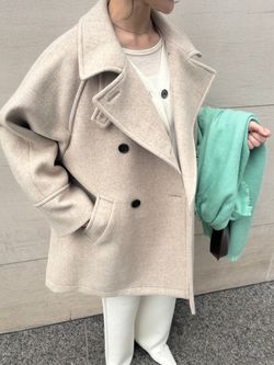 ダブルブレストハーフコートのコーディネートスナップ（aika）｜IENA