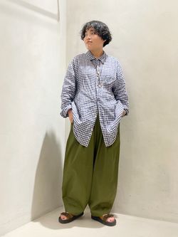 追加予約》リネンワッシャー スキッパーシャツのコーディネート
