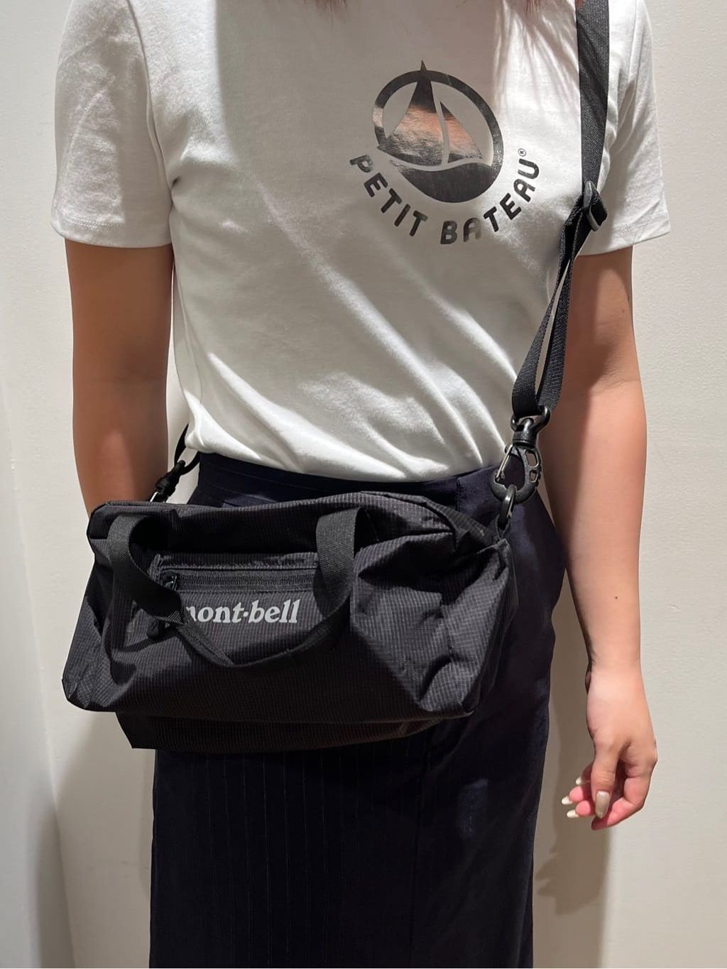 PETIT BATEAU / プチバトー 別注MC COL ROND TEE ロゴ A0AKESPICKの