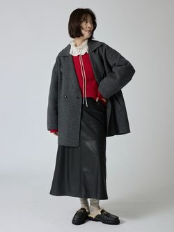 souple wool ダブルフェイスミドルコートのコーディネートスナップ