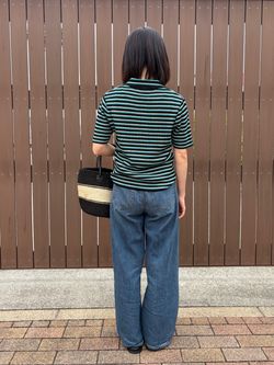 手洗い可 / マルチボーダーカラーニットのコーディネートスナップ