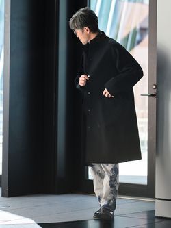 コンフェクト　エディフィスKNIT MELTON COAT コート CONFFECT EDIFICE KNIT MELTON COATのコーディネートスナップ（KONNO