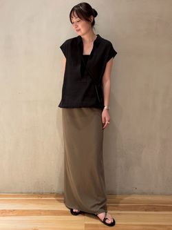 メッシュリネンスキッパーシャツのコーディネートスナップ（manaka