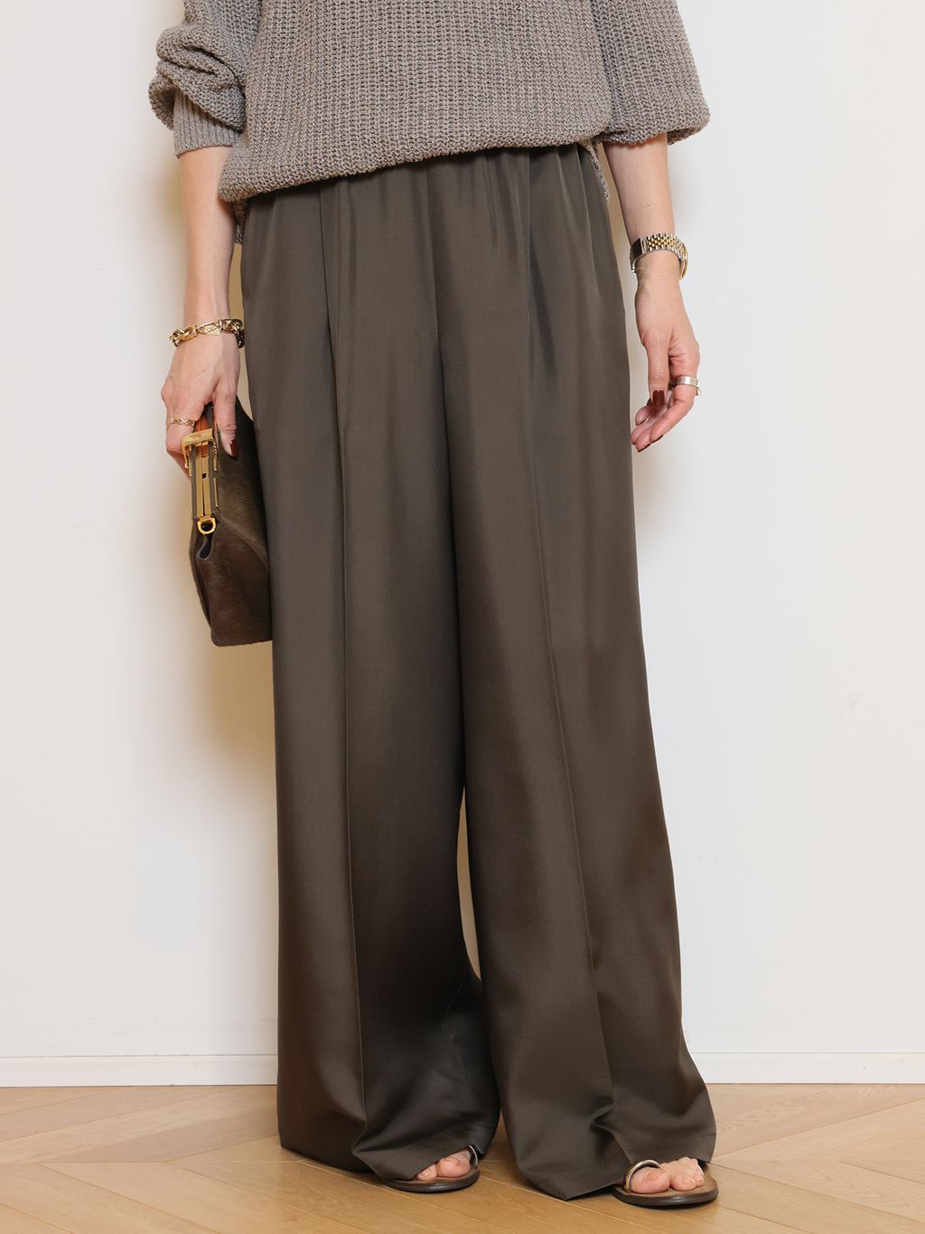 MUSE ドゥーズィエムクラス Lily Linen アゼプルオーバー グレー Lily Linen アゼプルオーバー（ニット／セーター）｜MUSE de Deuxieme