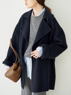 シリーズあり/追加予約》souple wool ダブルフェイスミドルコートの