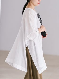 Voil Poncho ブラウスのコーディネートスナップ（midori）｜Plage 