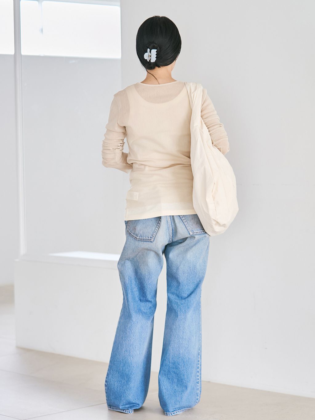 プラージュ　ロンT 追加》Mesh Sheer ロンT 6のコーディネートスナップ（midori）｜Plage