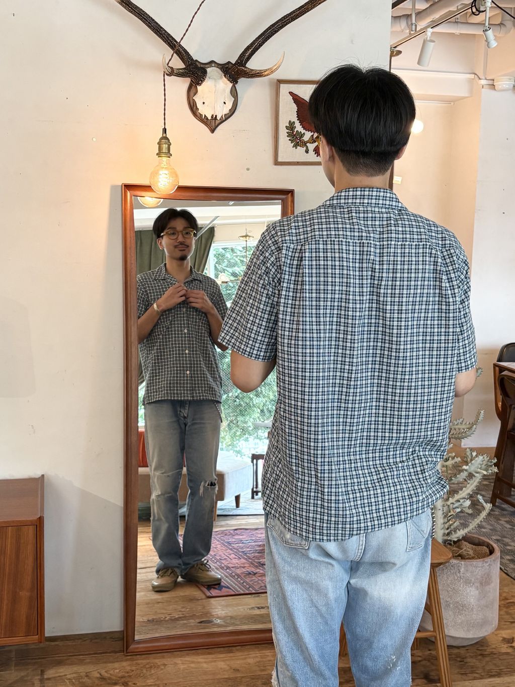 予約》《大型家具》TRESTLES STYLE MIRROR トラッセル ミラーの