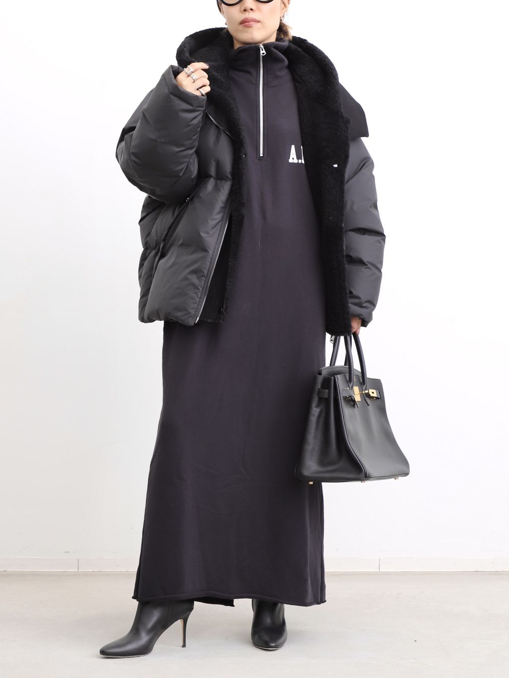 AMERICANA/アメリカーナ】 Half Zip Sweat Onepieceのコーディネート