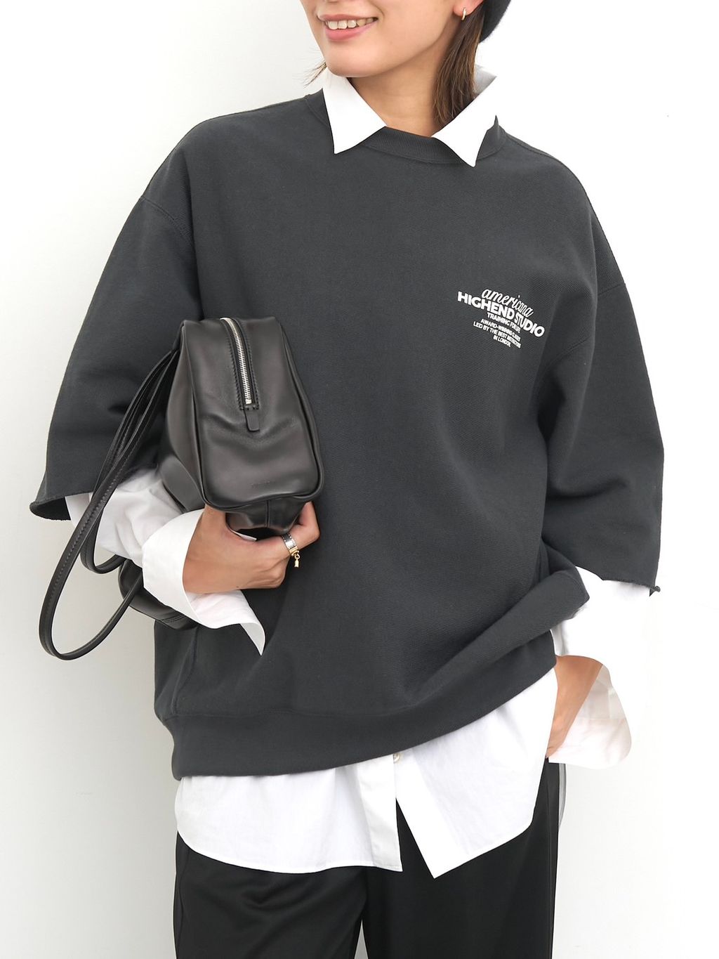 AMERICANA/アメリカーナ】 HALF SLEEVE SWEATのコーディネートスナップ