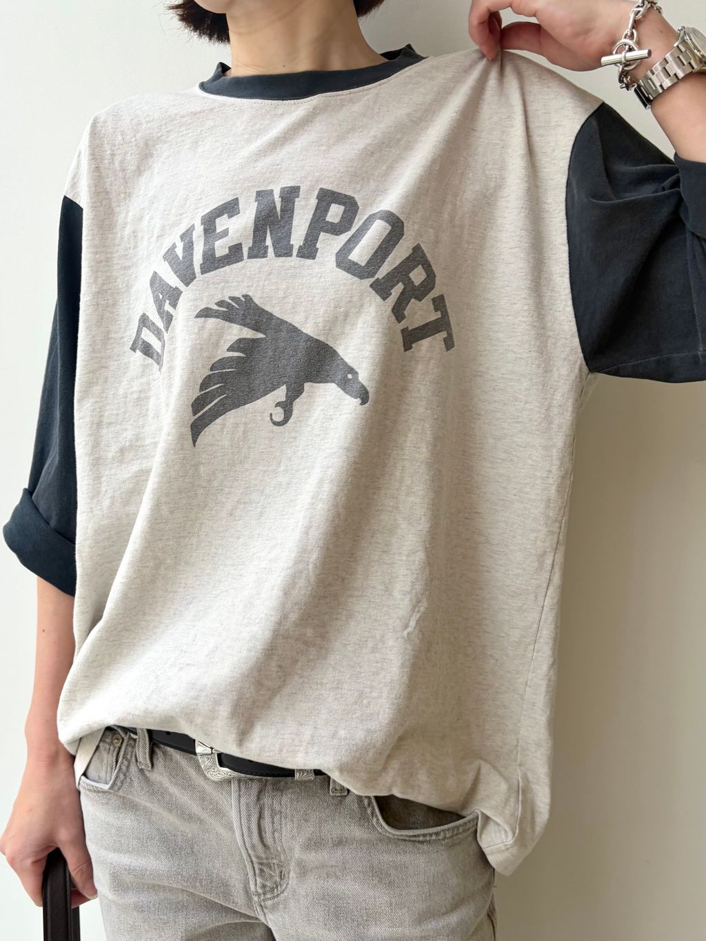 REMI RELIEF/レミ レリーフ】 RINGER T-SHIRTのコーディネートスナップ