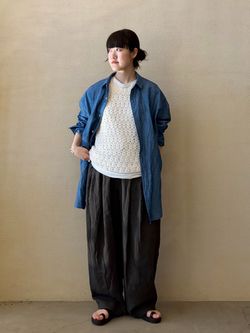 サキソニーチェック サルエルパンツのコーディネートスナップ（A.S