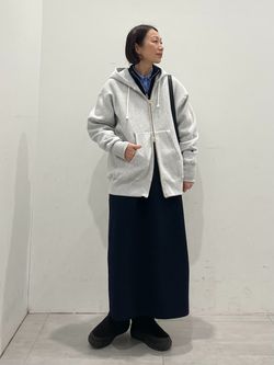 追加2》スウェットライクハーフジップワンピースのコーディネート