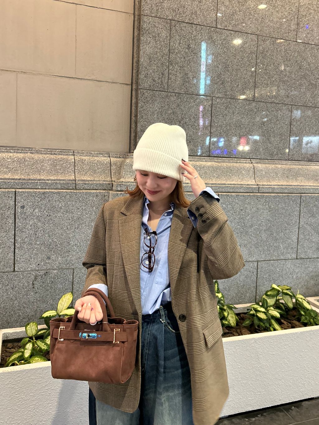 クラシカルチェックジャケットのコーディネートスナップ（nico