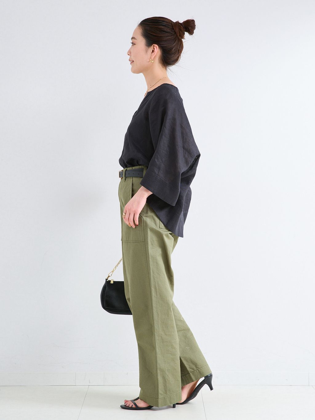 追加予約》手洗い可 / フレンチリネンワイドスキッパーブラウスの