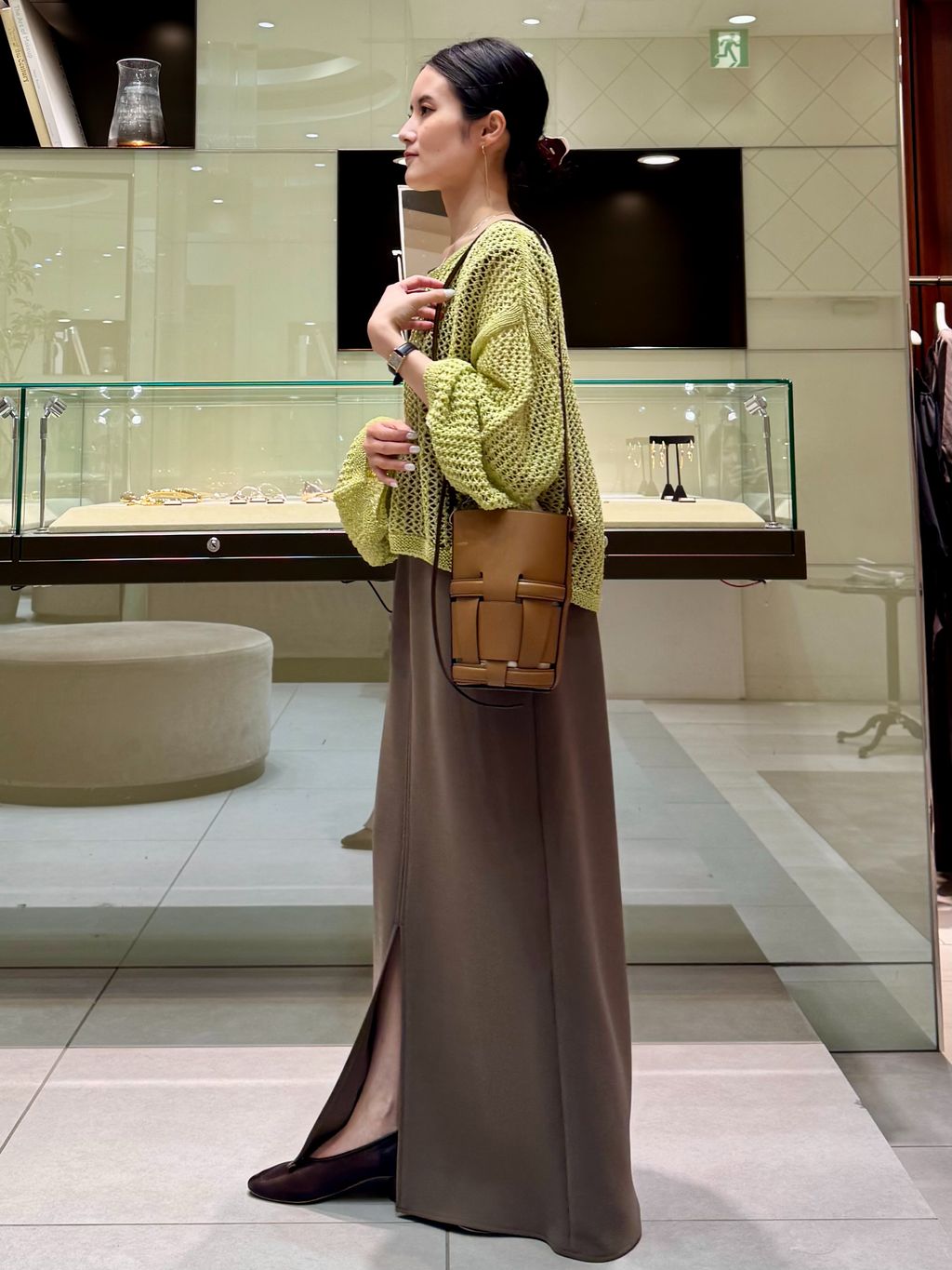 洗える】メッシュショートプルオーバーのコーディネートスナップ