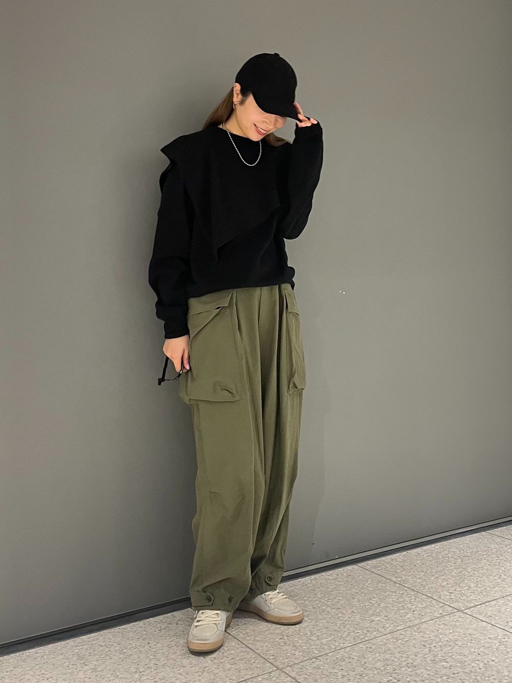 追加2》ミリタリークロス カーゴパンツのコーディネートスナップ（A.T