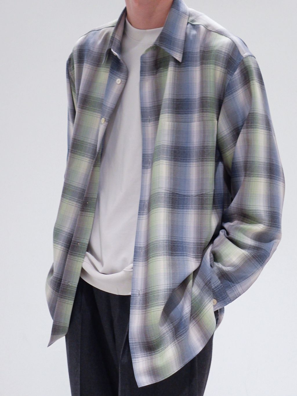 値下げ！Auralee オーラリー SUPER LIGHTWOOL SHIRT AURALEE (オーラリー) SUPER LIGHT WOOL CHECK SHIRTのコーディネート