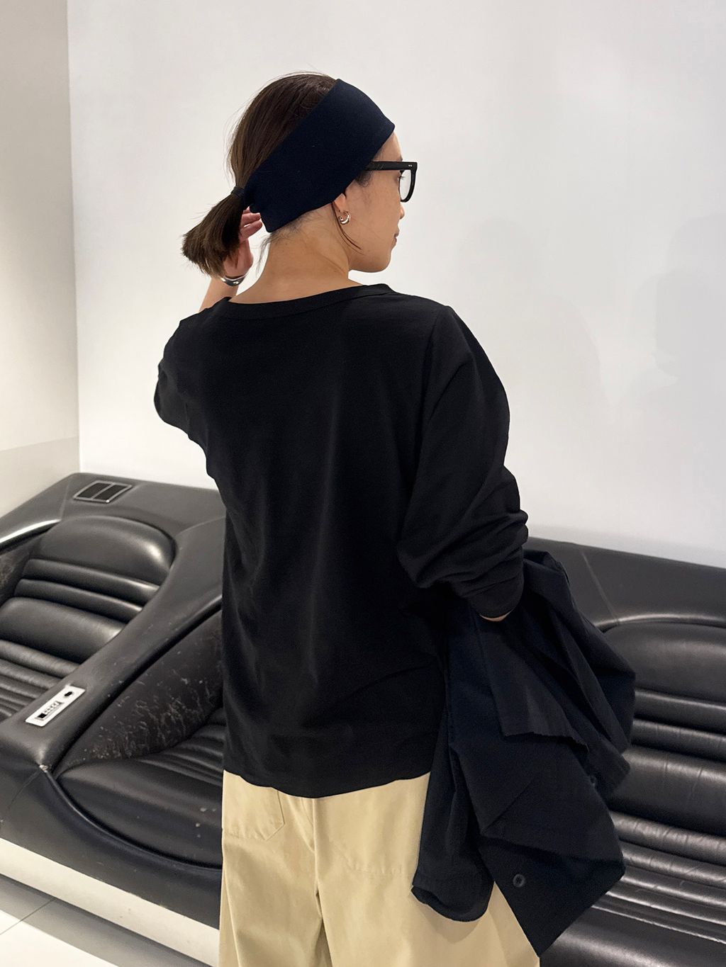 追加予約》ノーカラーサファリブルゾンのコーディネートスナップ