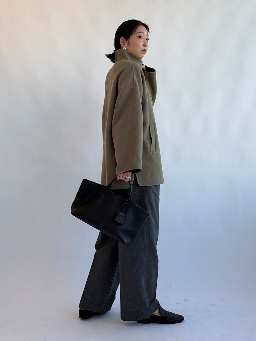 WEB限定/追加予約2》souple woolダブルフェイススタンドコートの