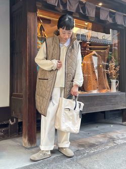 ARMEN 】 HIGH-NECK REVERSIBLE LONG VESTのコーディネートスナップ