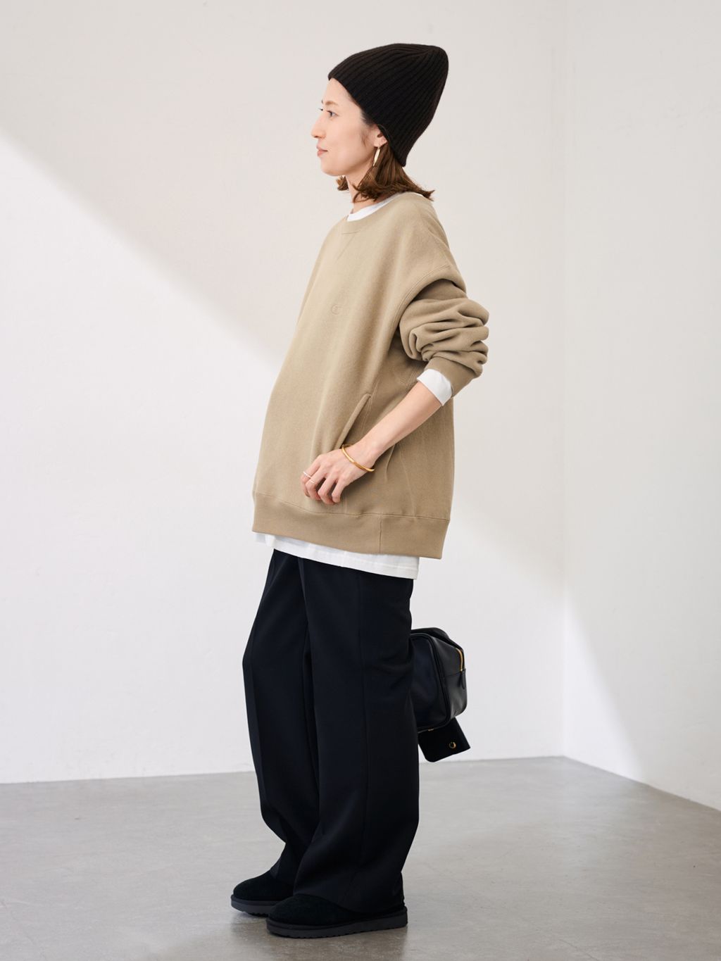 Champion 別注製品染めREVERSE WEAVEポケットのコーディネートスナップ