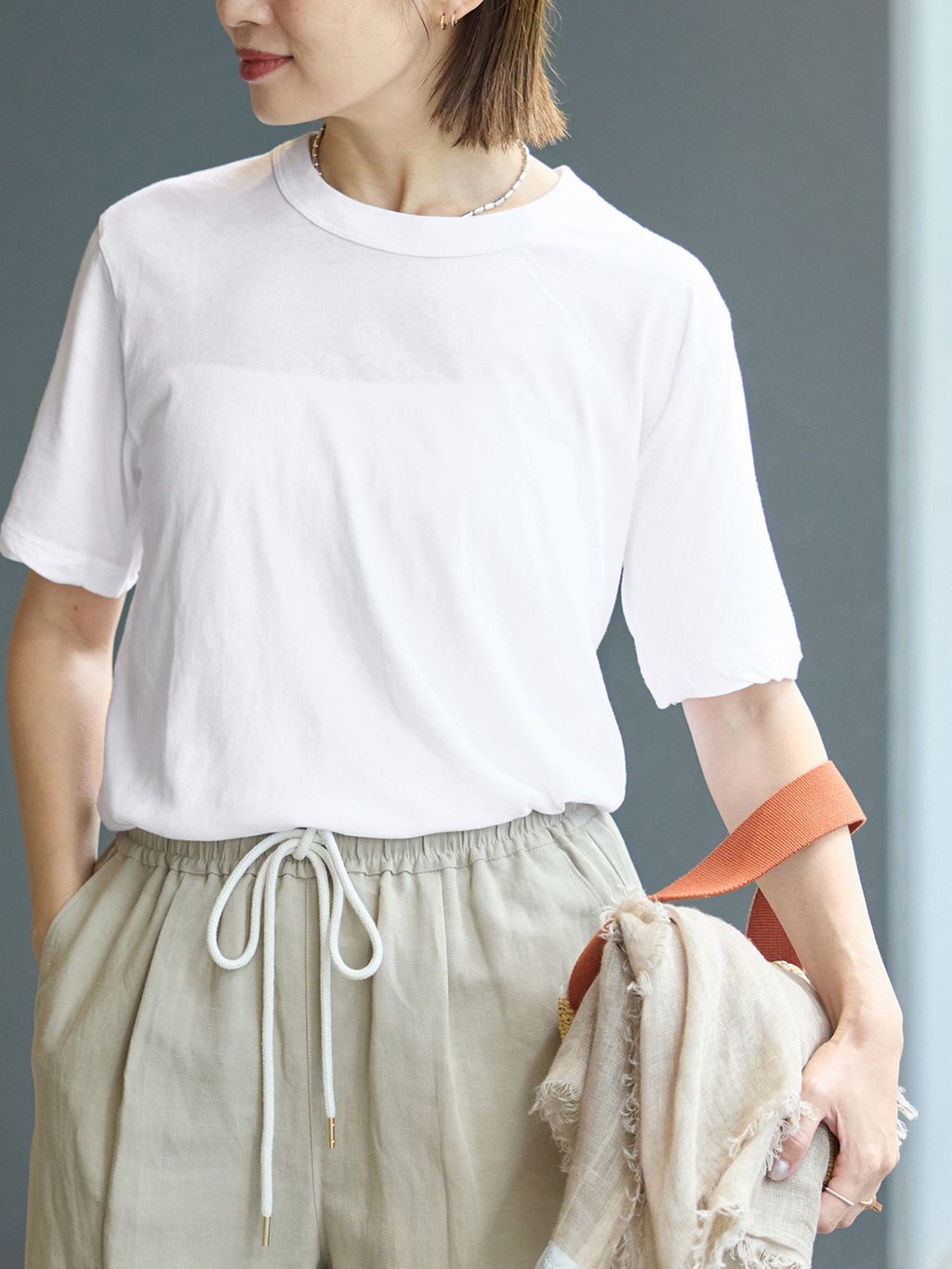 トップス hiona ATON/エイトン FRESCA SINGLE JERSEY SS EX Tシャツのコーディネート