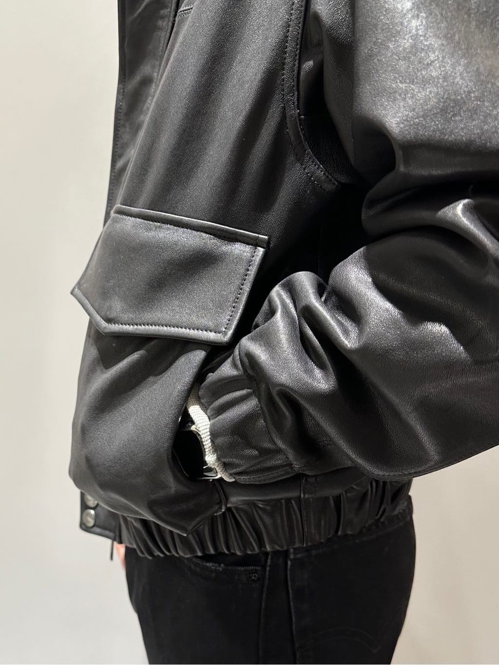 再入荷》A2 レザーショートブルゾンのコーディネートスナップ（ISHII