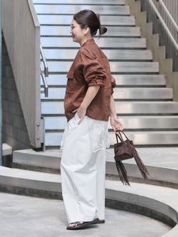 追加予約》リネンミリタリージャケットのコーディネートスナップ（Onda