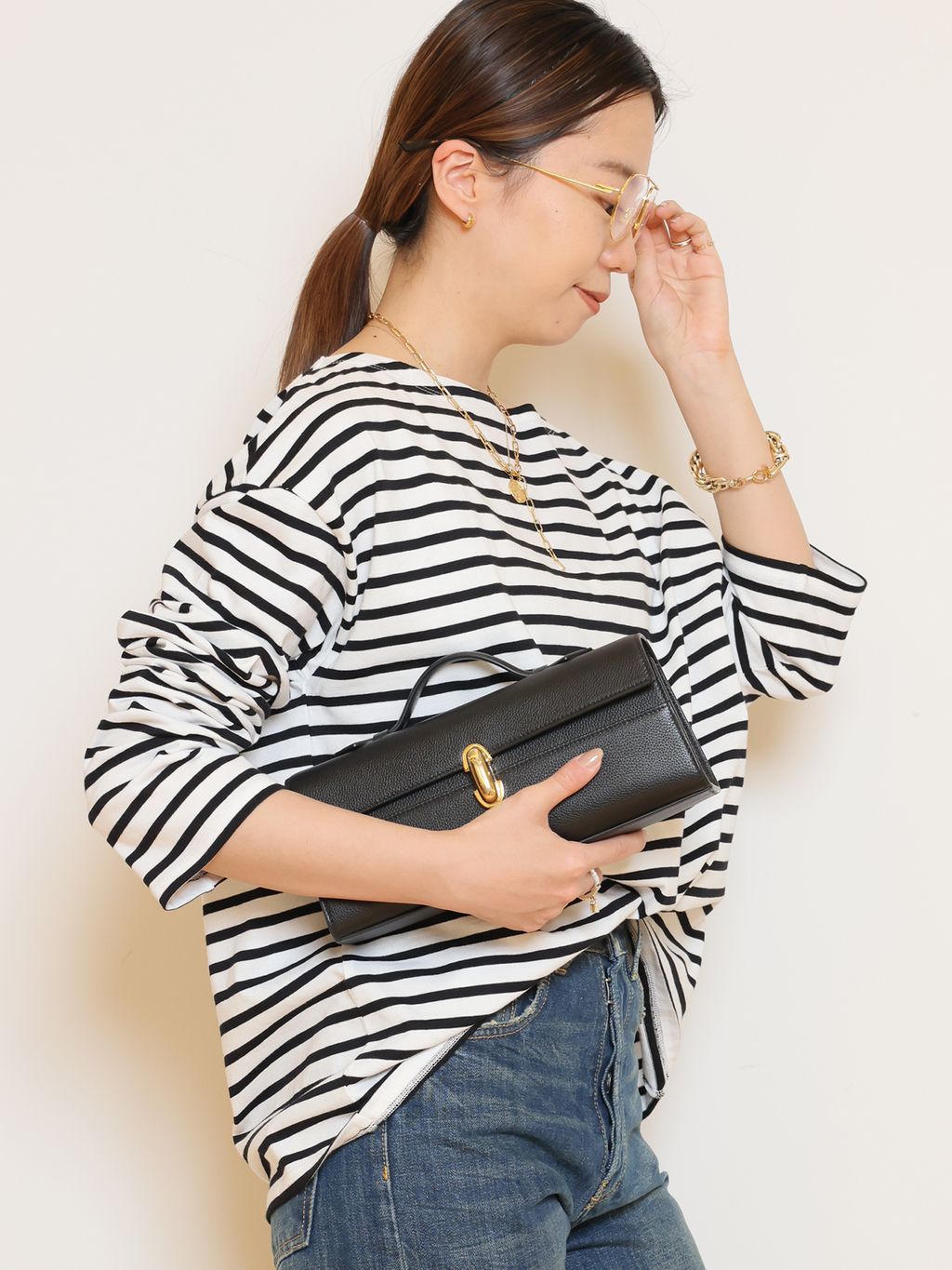 Deuxieme Classe MUSE ストライプ カットソー French Stripe Tシャツのコーディネートスナップ（HASE）｜MUSE de