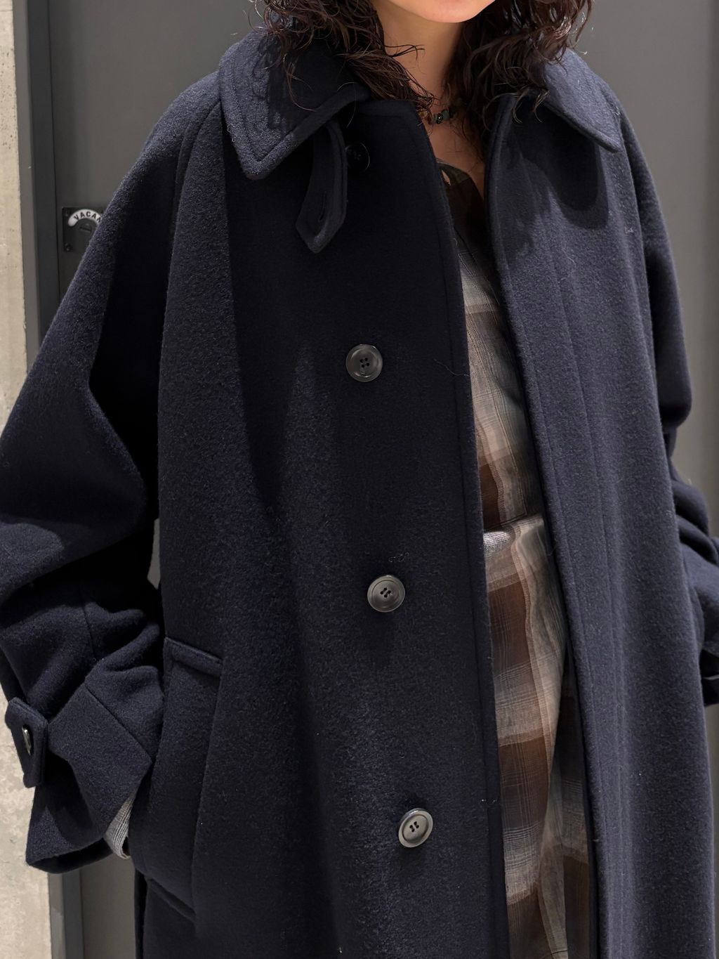 追加》モッサ/GIOLICAチェックバルカラーコートのコーディネート