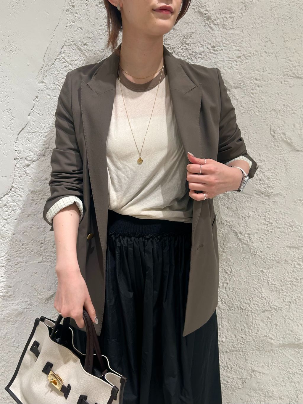 新色有り / 追加》プレーンウィーブダブルブレストジャケットの