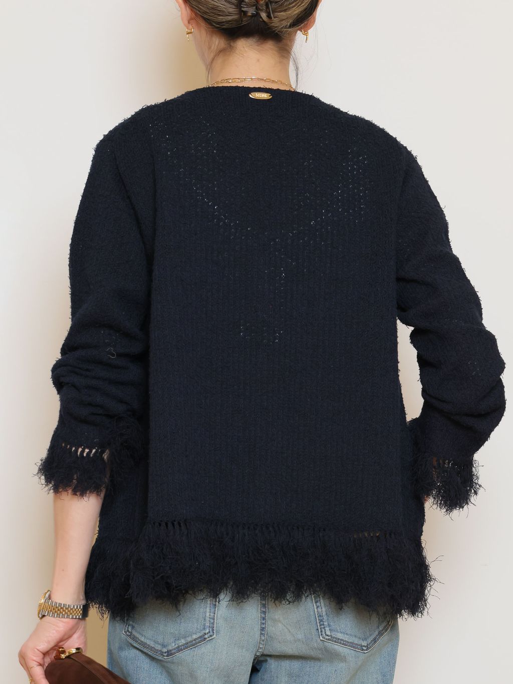 Deuxieme Classe Knit めちゃくちゃ可愛いニットジャケット MIXTWEED KNIT ジャケットのコーディネートスナップ（MUSE）｜MUSE de