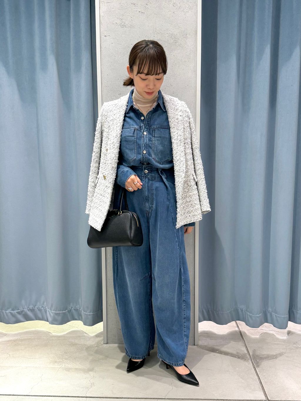 フェードカラービッグポケットシャツのコーディネートスナップ（momoka