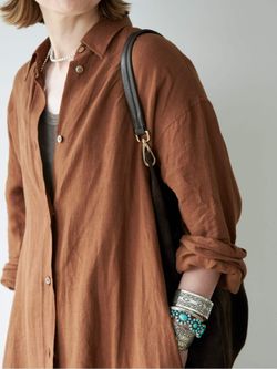 LInen シャツドレスのコーディネートスナップ（MIZU）｜Deuxieme