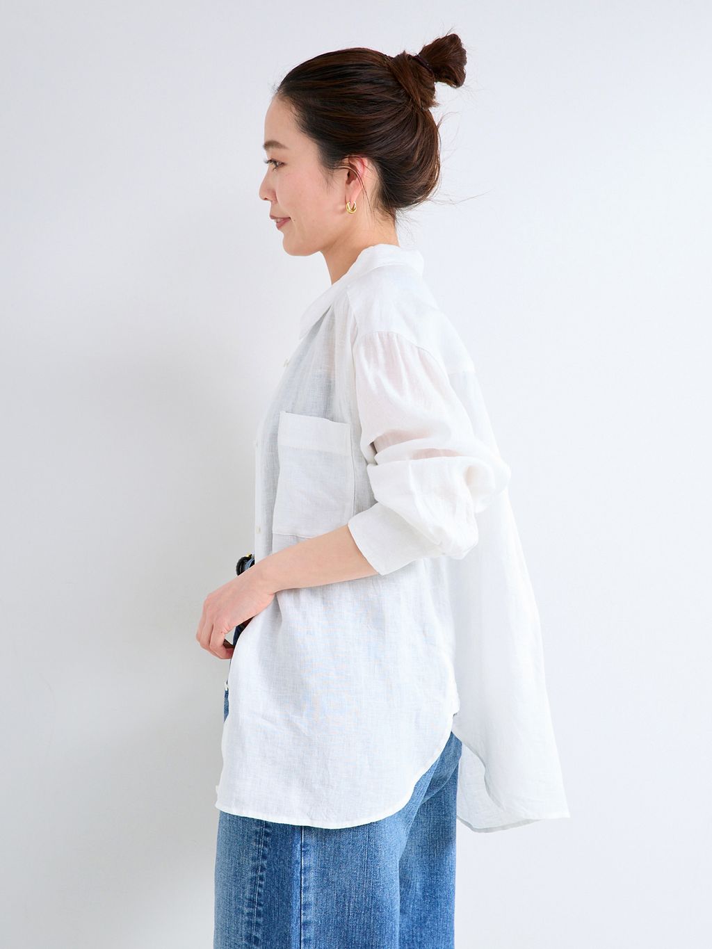 予約》《S/Mサイズ展開》手洗い可 / 2WAYフレンチリネンシャツの