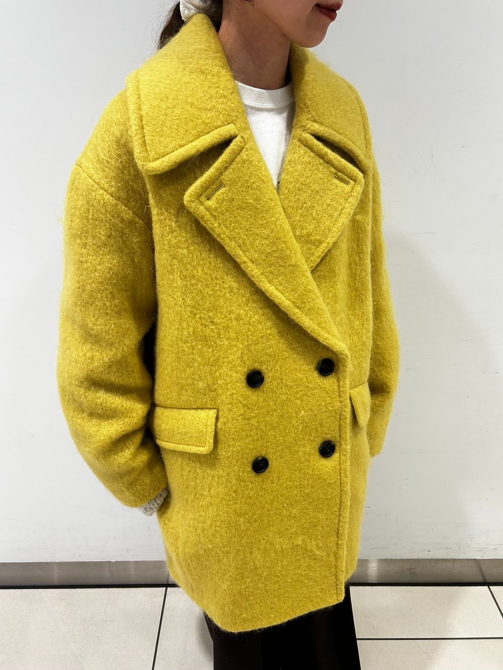 ✨完売/美品✨定価3.3万 ジャーナルスタンダード ハイネックコート イエロー JOURNAL STANDARD（ジャーナルスタンダード）の「スーパー120ダブル