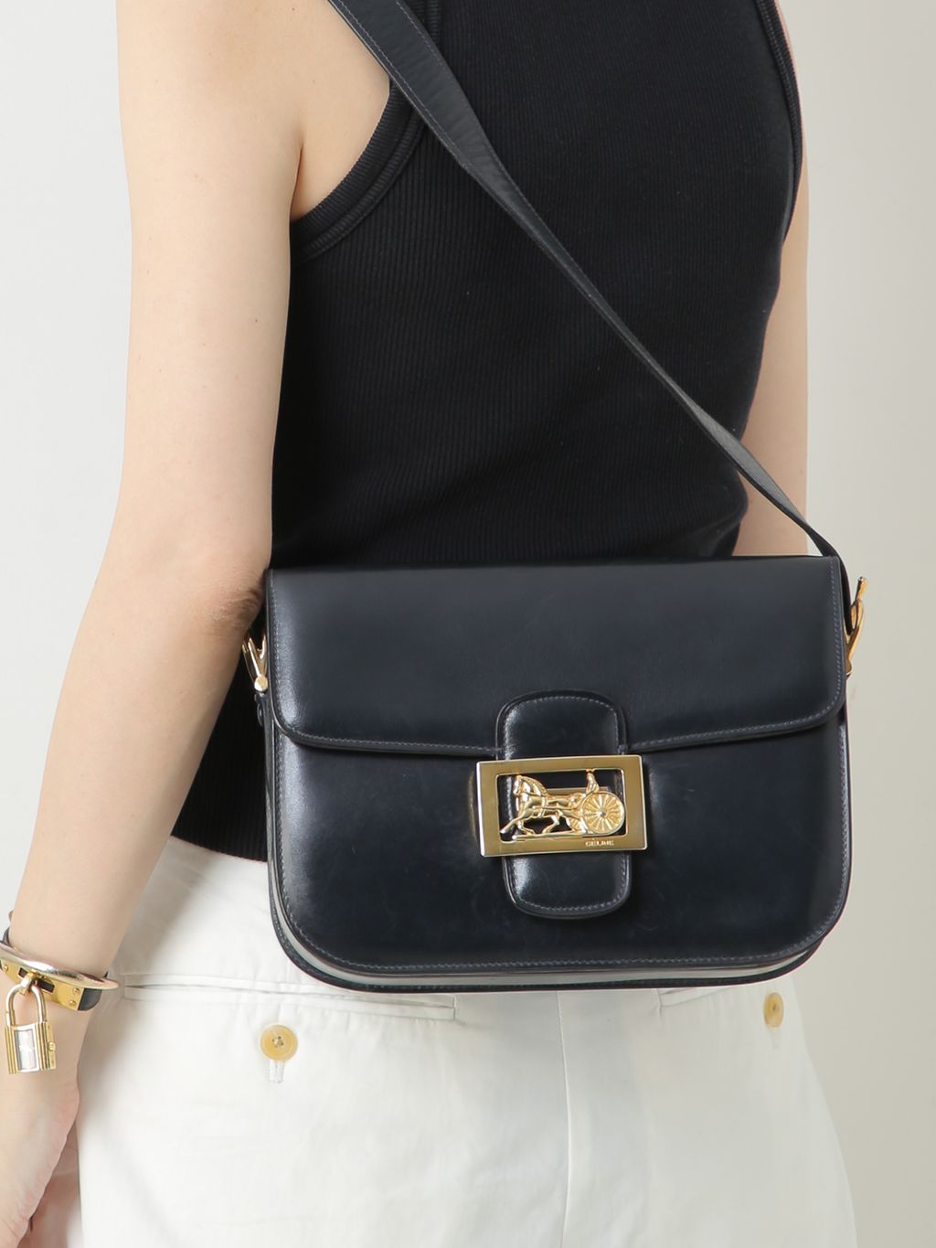 VINTAGE CELINE/セリーヌ】ショルダーバッグ horse carriageの