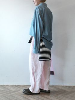 リネンワッシャーパンツのコーディネートスナップ（Y.S）｜journal