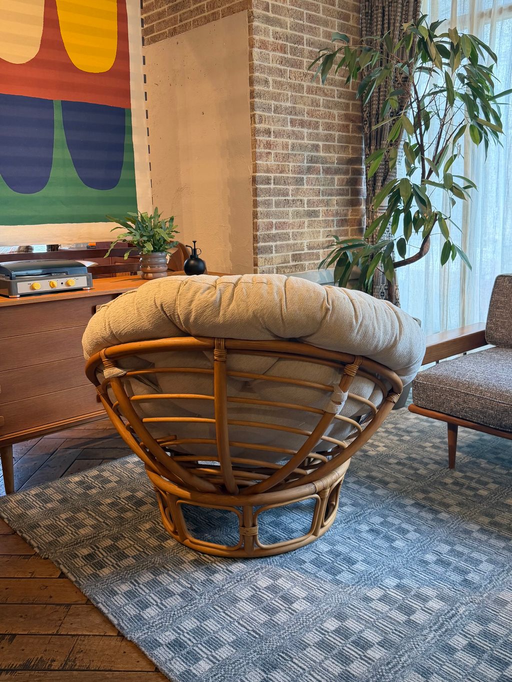 大型商品》WICKER EASY CHAIR 2nd_I ウィッカーイージーチェアの