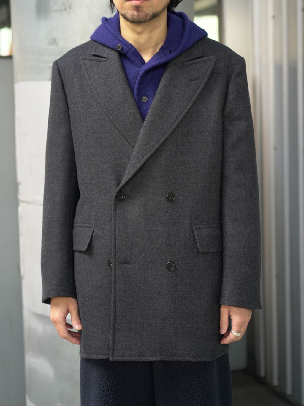 RE-PURPOSE ウールコート グレー M l'echoppe レショップ RE-PURPOSE / リパーパス】 double breasted coatのコーディネート