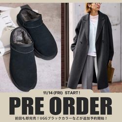 PRE ORDER】前回も即完売！UGGブラックカラーなどが追加予約開始