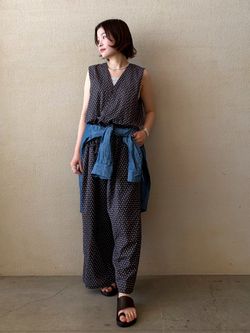 SOIL】 FLOWER PRINT NO/SL OVERALLSのコーディネートスナップ（A.D